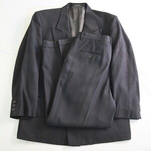 Vtg Montebello USA Made 42R 34x32 Glenn Check Double Breasted Jacket Pants Suit